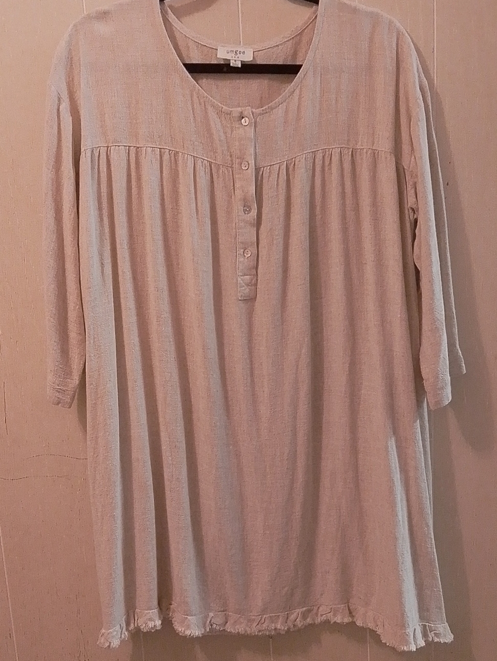 Umgee Oat Relaxed Fit Linen Blend Dress